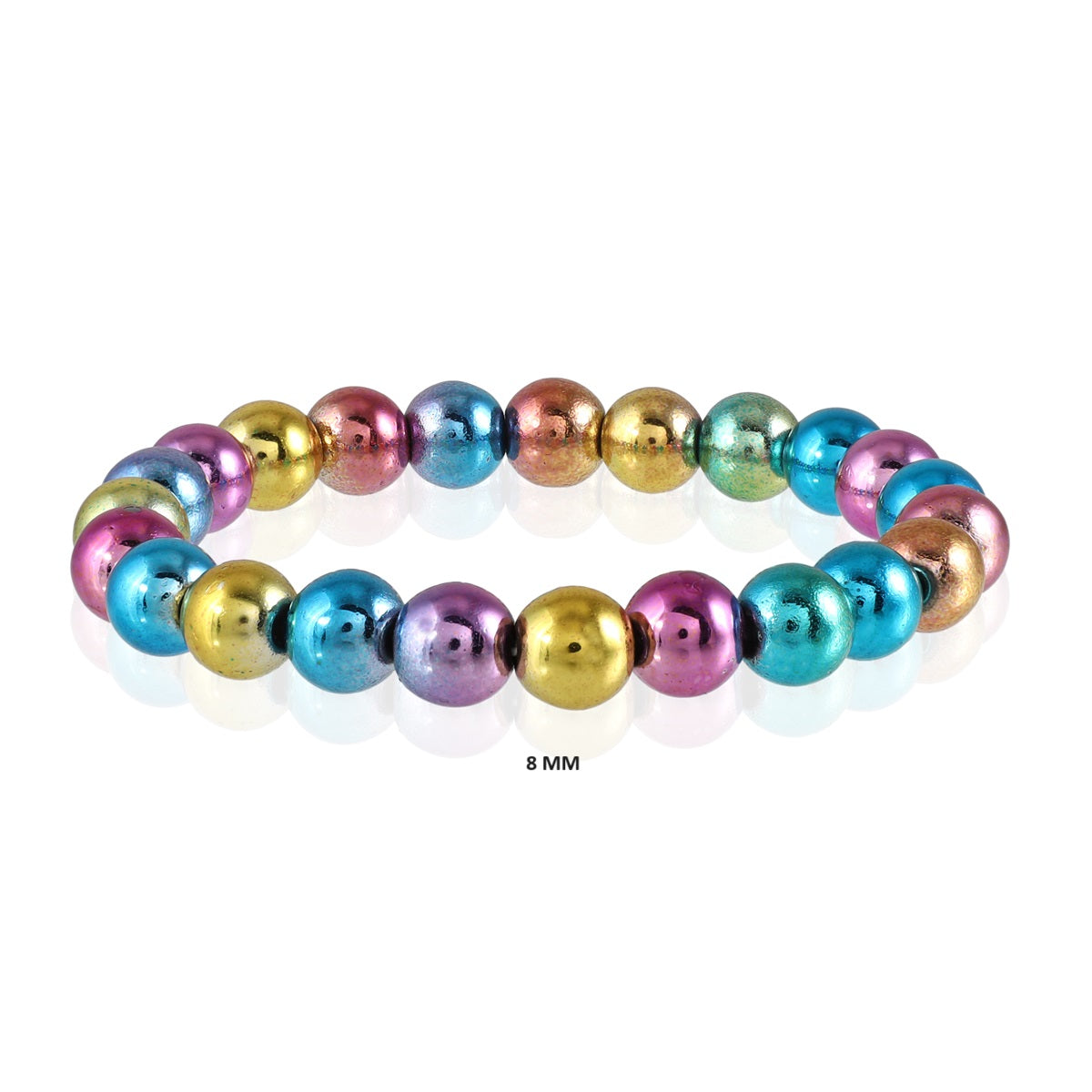Energize Your Style: Multicolor Hematite Stretch Bracelet