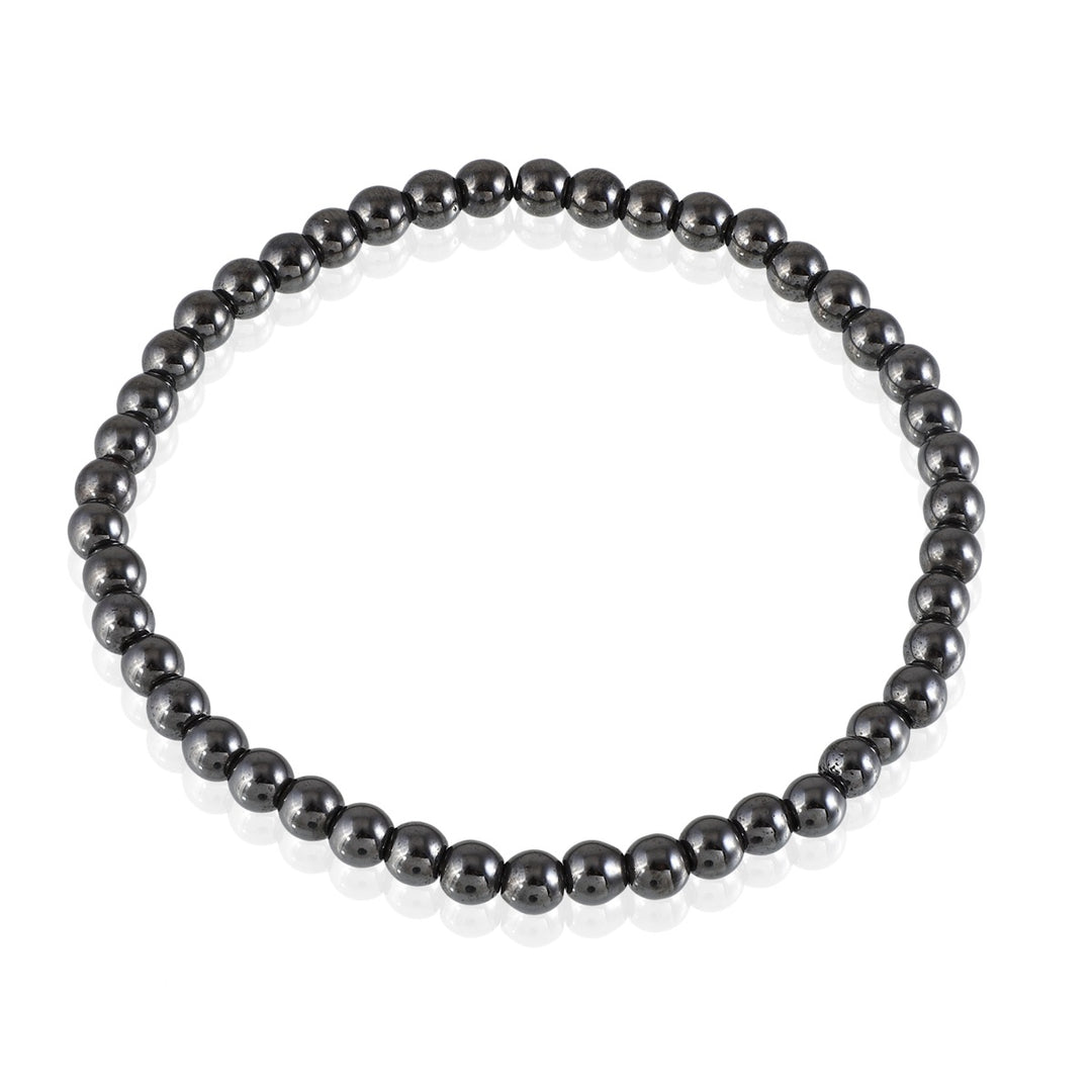 Elegant Noir: Black Hematite Stretch Bracelet