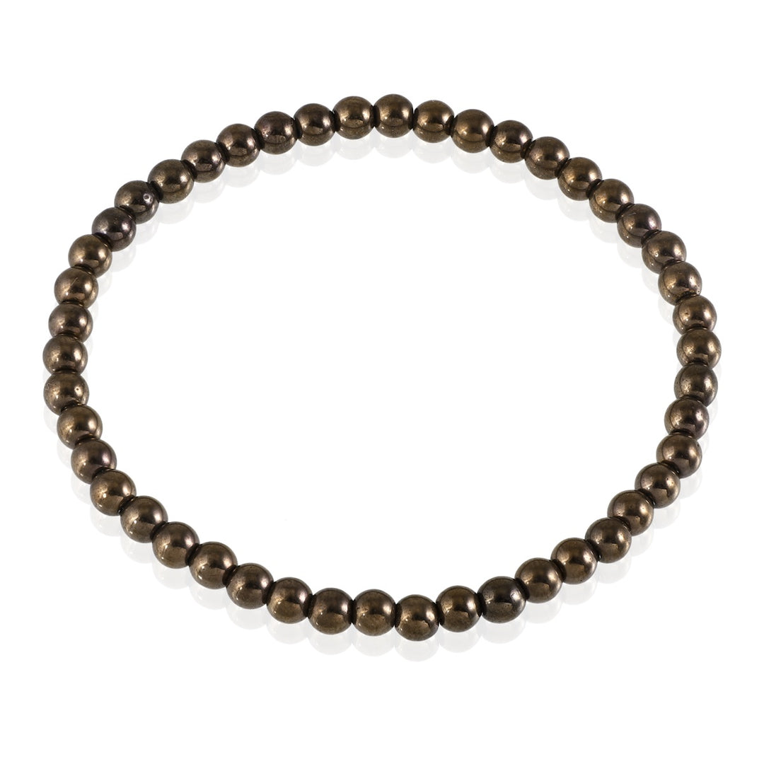 Earthy Elegance: Brown Hematite Stretch Bracelet