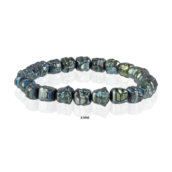 Tranquil Zen: Green Hematite Laughing Buddha Stretch Bracelet