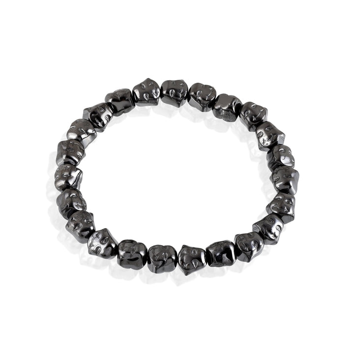 Hematite Laughing Buddha Stretch Bracelet | Unisex