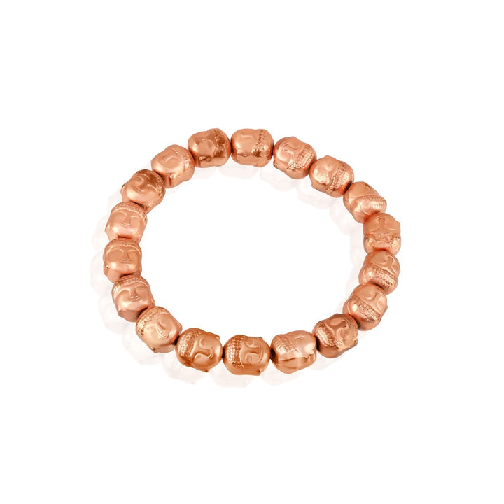 Radiant Harmony: Rose Gold Hematite Buddha Stretch Bracelet