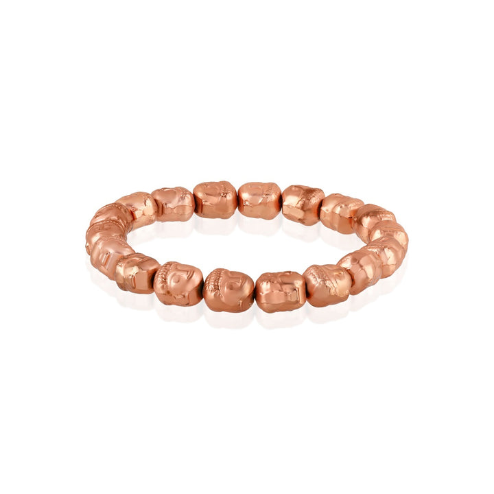 Radiant Harmony: Rose Gold Hematite Buddha Stretch Bracelet