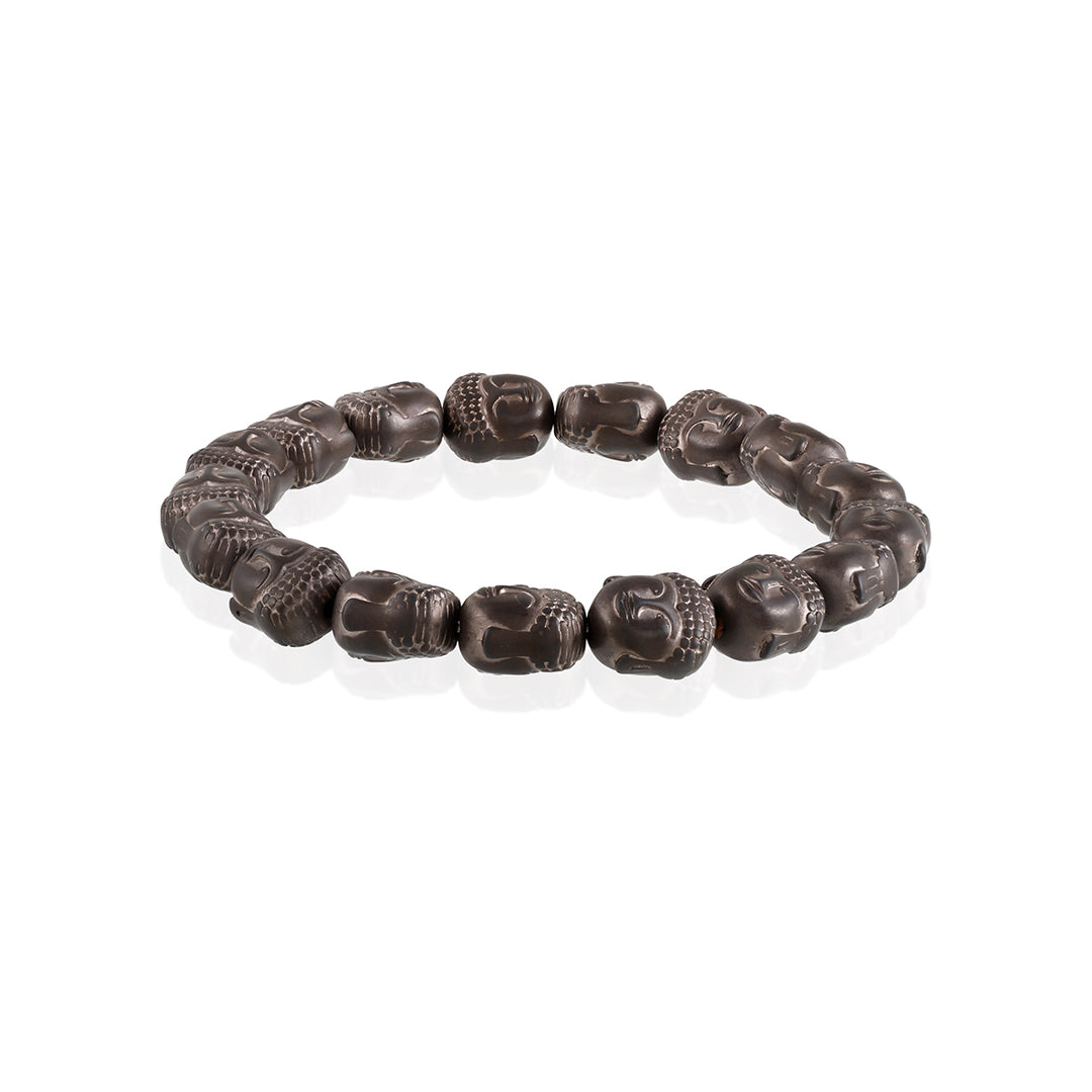 Hematite Buddha Stretch Bracelet | Unisex