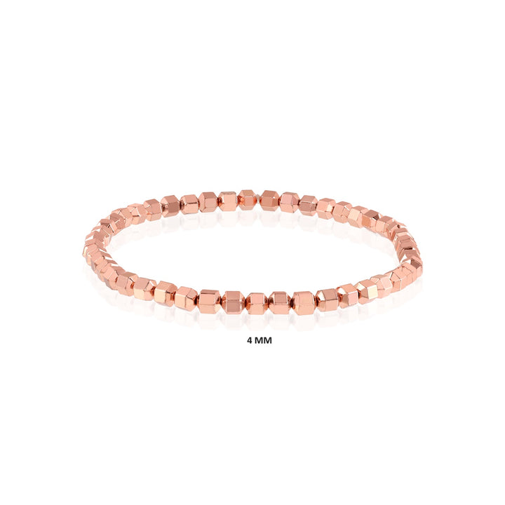 Radiant Harmony: Rose Gold Hematite Bicone Stretch Bracelet