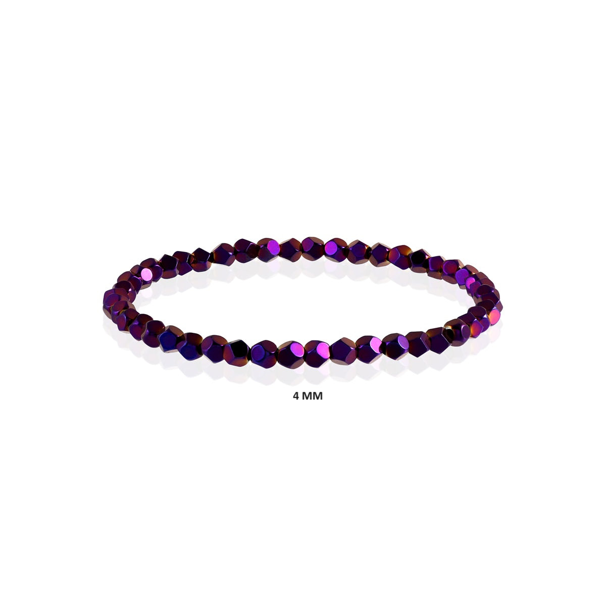 Ethereal Purple Hematite Star Cut Stretch Bracelet