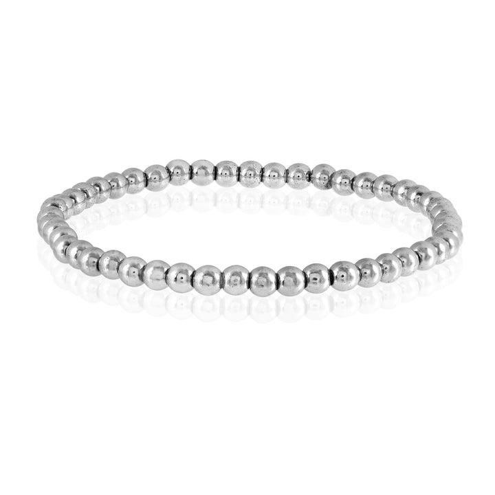 Hematite Stretch Bracelet Silver | Unisex