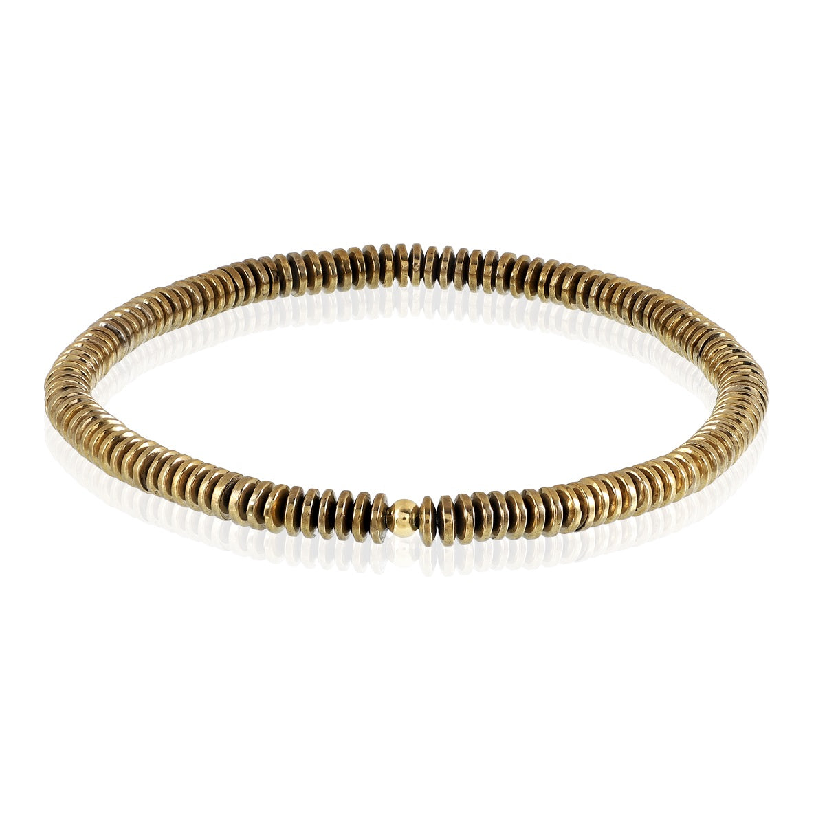 Radiant Wheel: Gold Hematite Stretch Bracelet