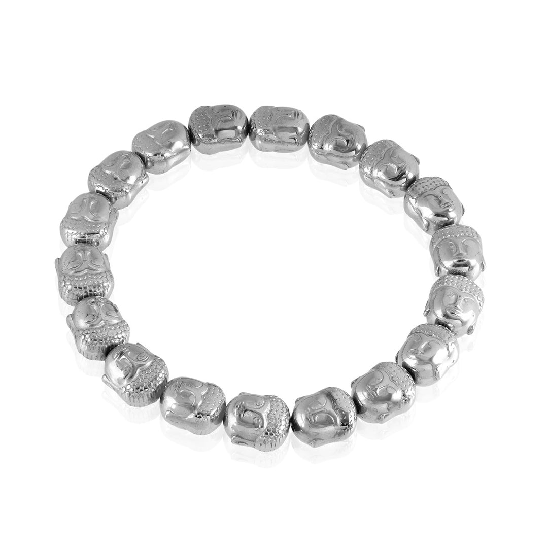 Hematite Buddha Stretch Bracelet | Unisex