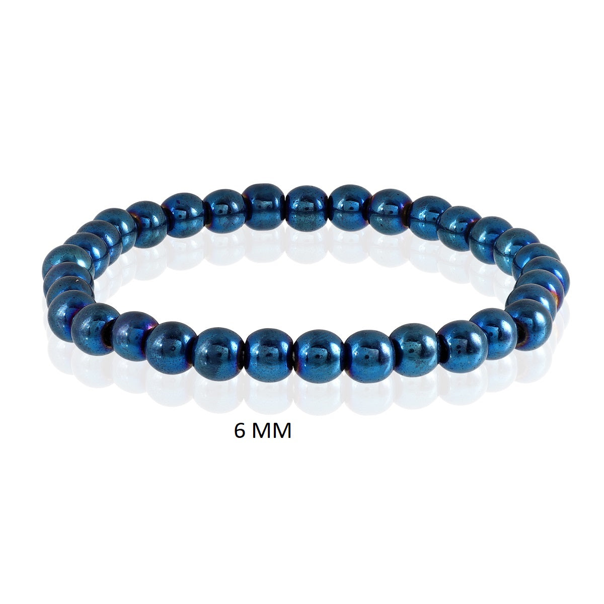 Regal Elegance: Royal Blue Hematite Stretch Bracelet