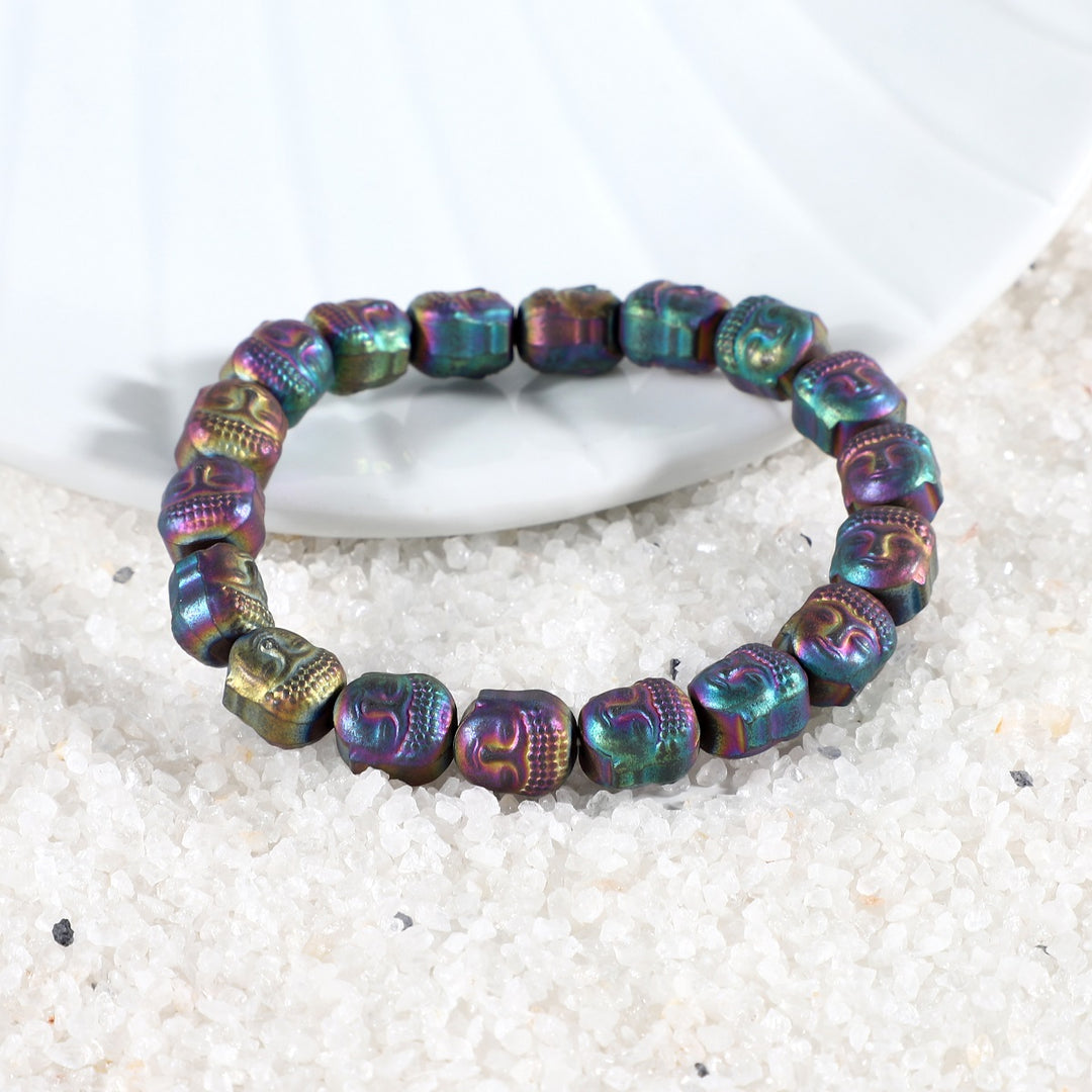 Mystic Aura: Hematite Buddha Stretch Bracelet