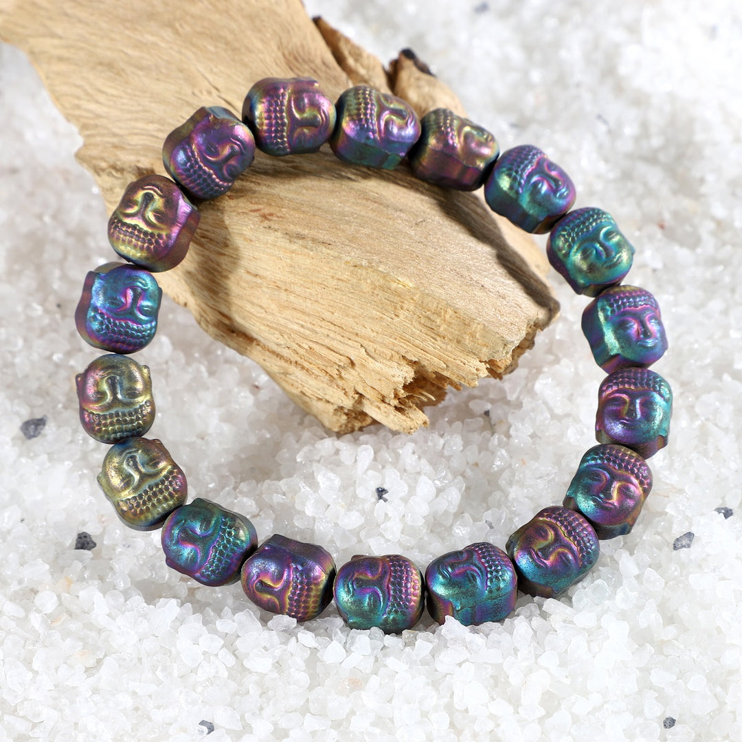 Mystic Aura: Hematite Buddha Stretch Bracelet