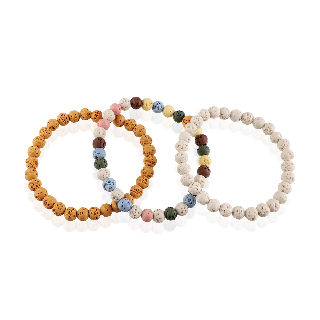 Lava Gemstone Bracelet Combo of 3