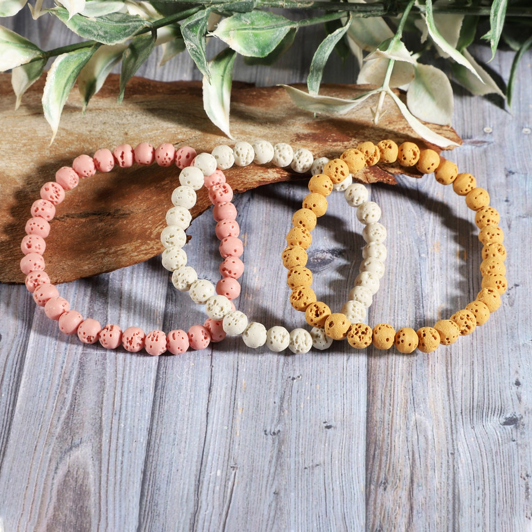 Lava Gemstone Bracelet Combo of 3