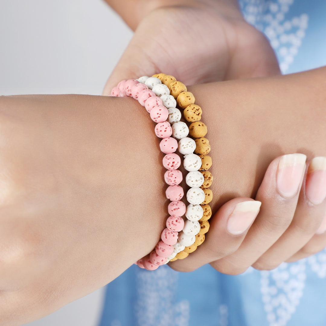 Lava Gemstone Bracelet Combo of 3