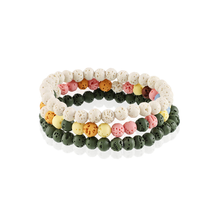 Lava Gemstone Bracelet Combo of 3