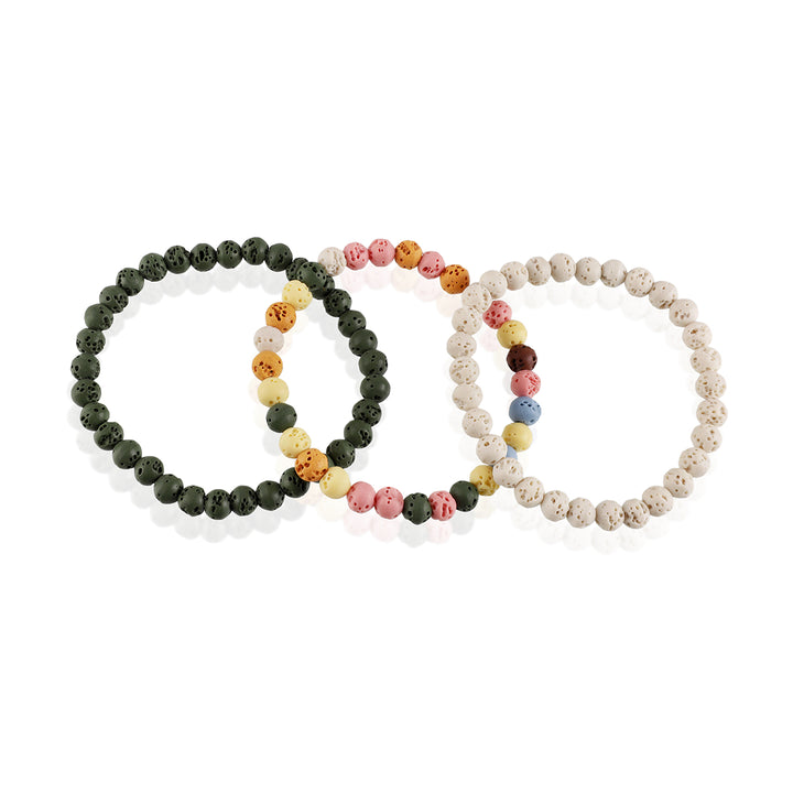 Lava Gemstone Bracelet Combo of 3