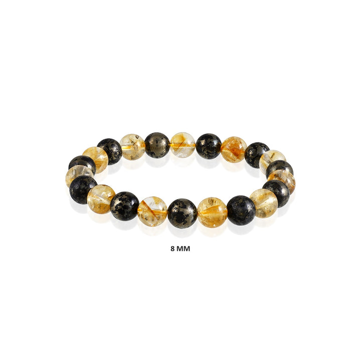 Citrine and Pyrite Bracelet for Wealth, Success, and Protection | Unisex