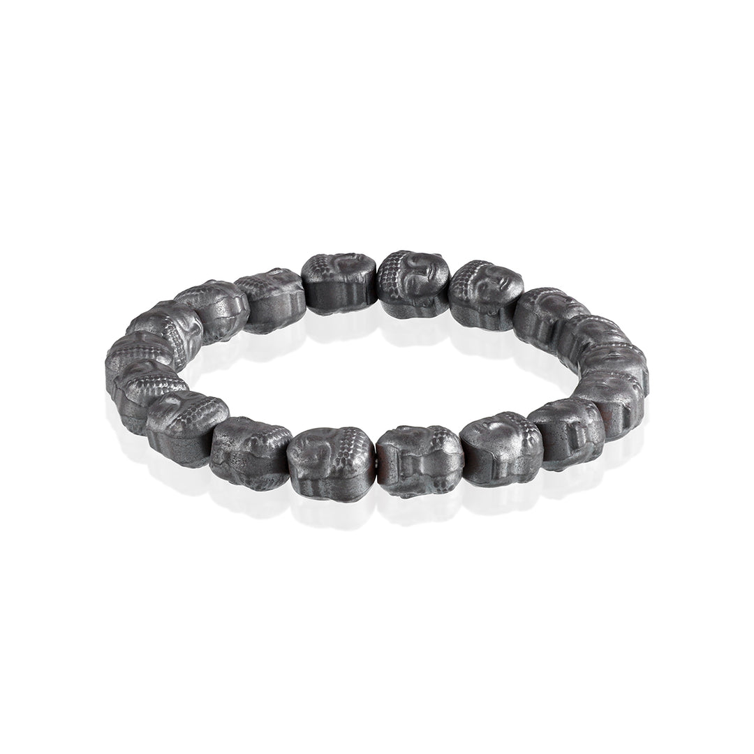 Hematite Buddha Stretch Bracelet | Unisex