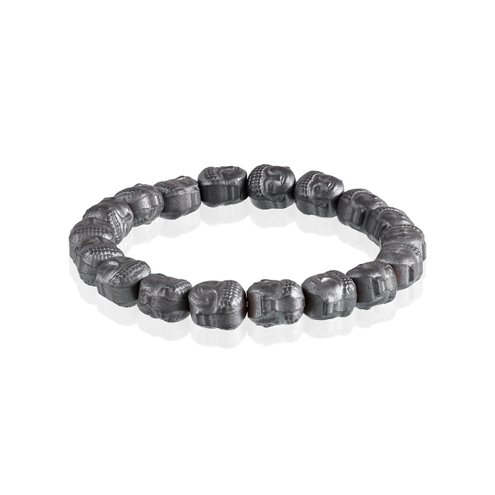 Hematite Buddha Stretch Bracelet | Unisex