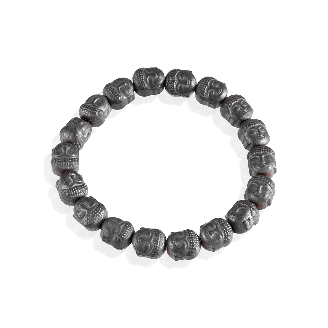 Hematite Buddha Stretch Bracelet | Unisex