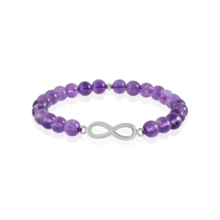 Amethyst Infinity Charm Bracelet