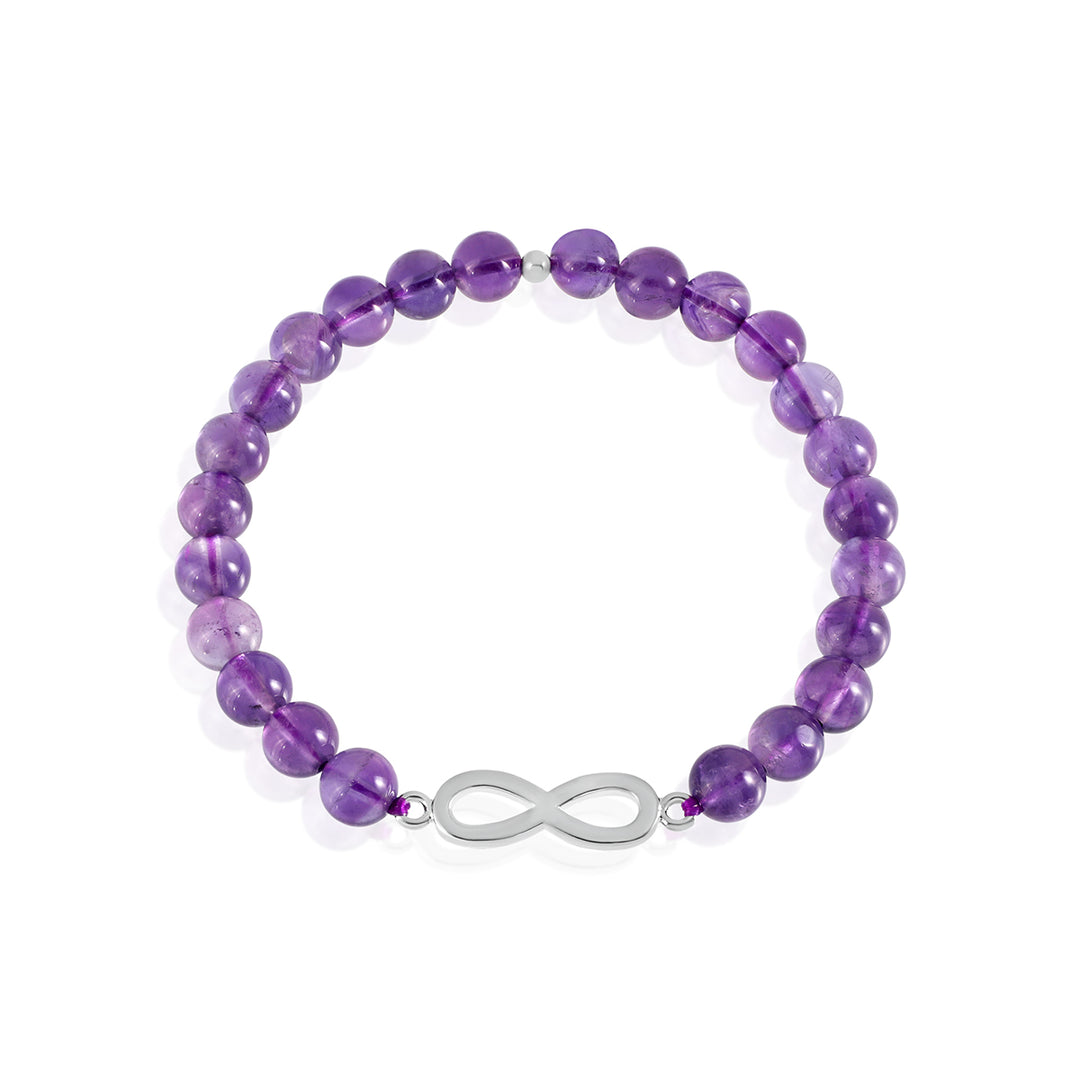 Amethyst Infinity Charm Bracelet