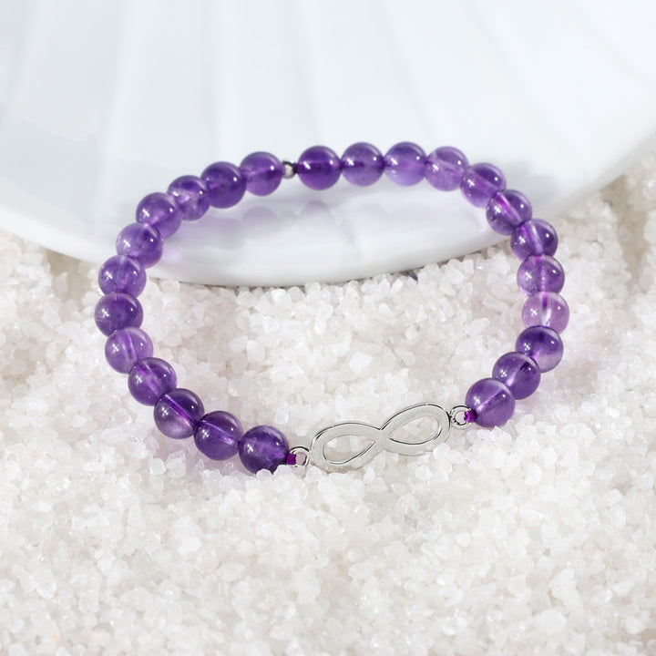 Amethyst Infinity Charm Bracelet