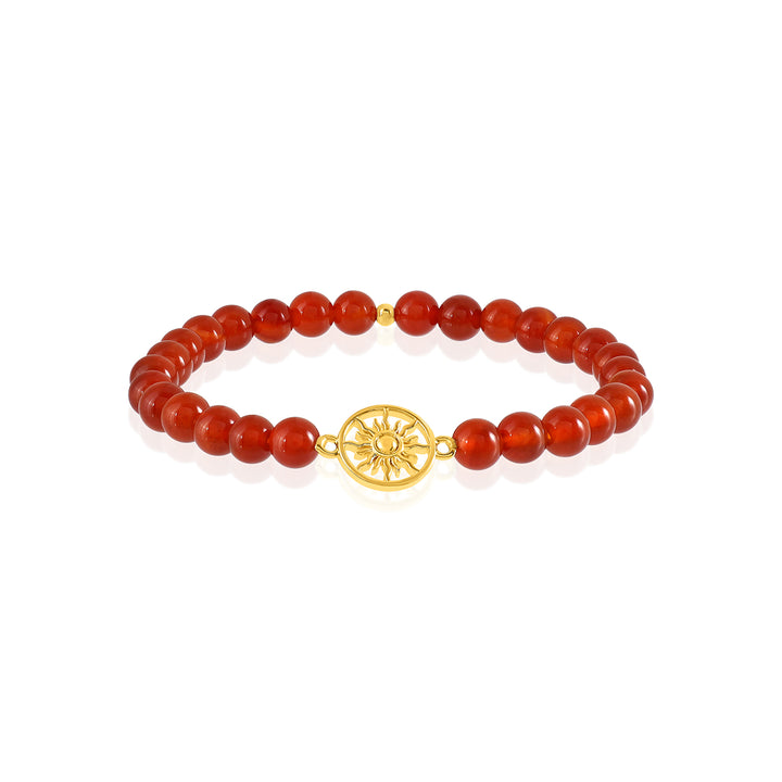 Carnelian Sun Charm Bracelet