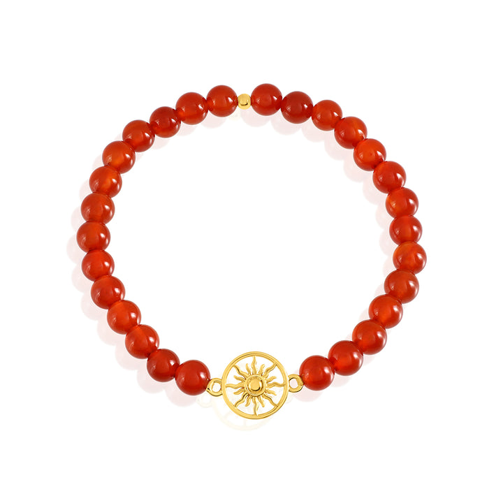 Carnelian Sun Charm Bracelet