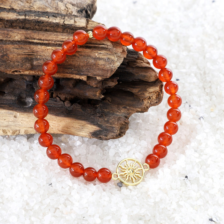 Carnelian Sun Charm Bracelet