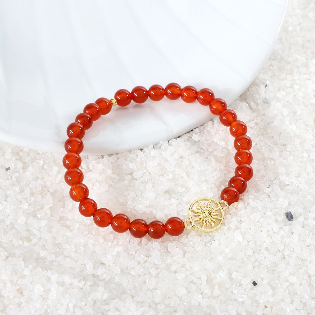 Carnelian Sun Charm Bracelet