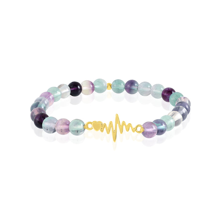 Fluorite Lifeline Charm Bracelet