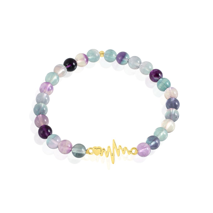 Fluorite Lifeline Charm Bracelet