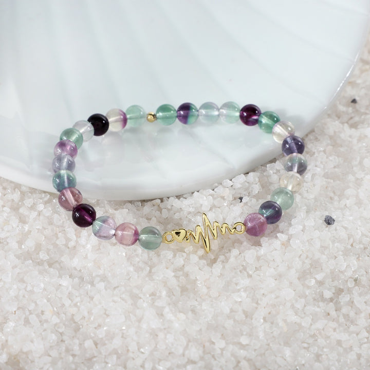 Fluorite Lifeline Charm Bracelet