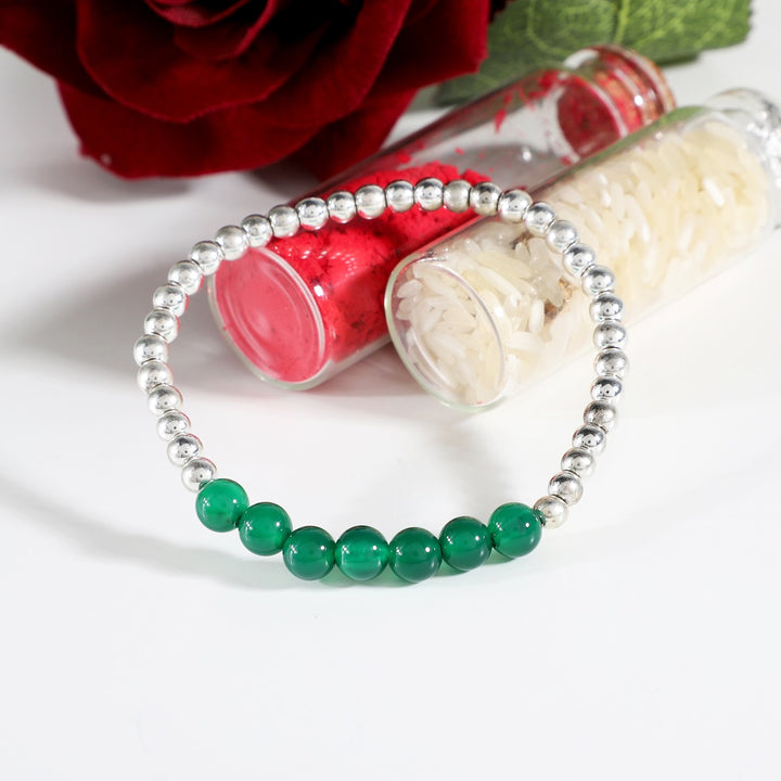 Green Onyx Rakhi Combo - Balance & Strength