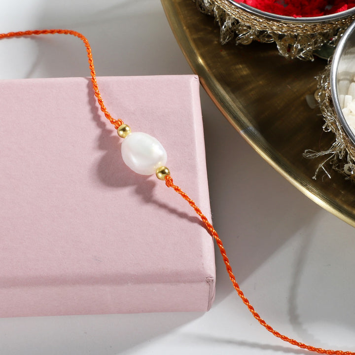 Pearl Rakhi Combo - Purity & Elegance