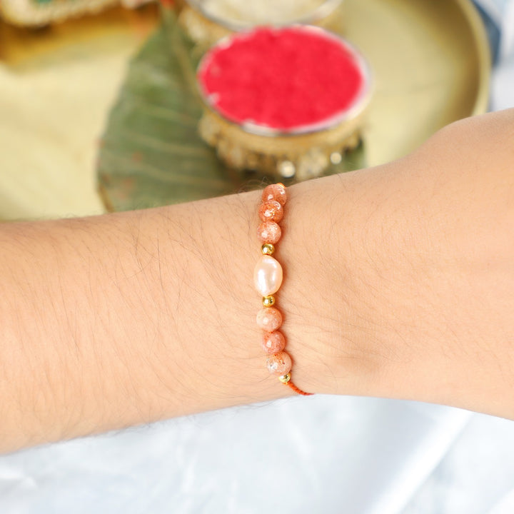 Sunstone and Pearl Rakhi - Joy & Purity