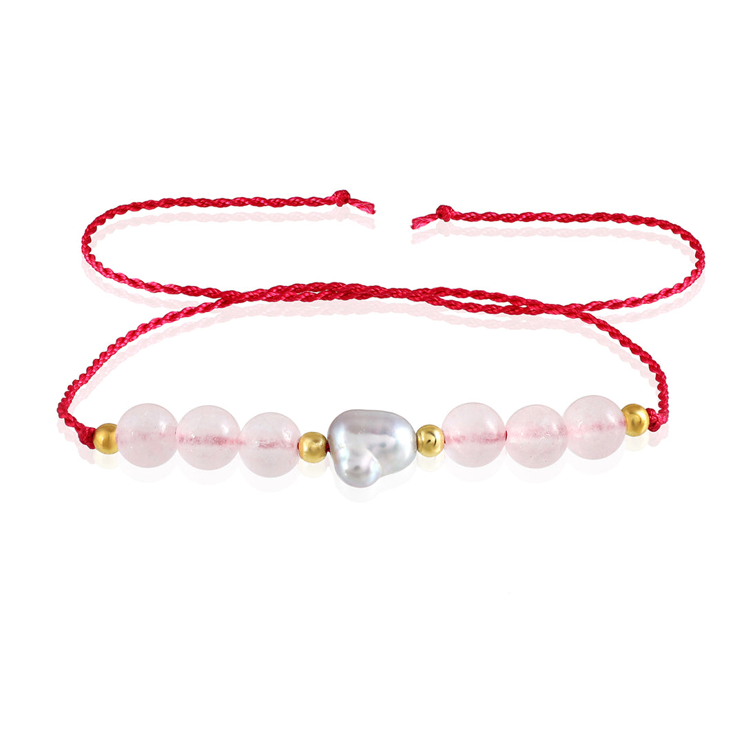 Rose Quartz and Pearl Rakhi - Love & Purity