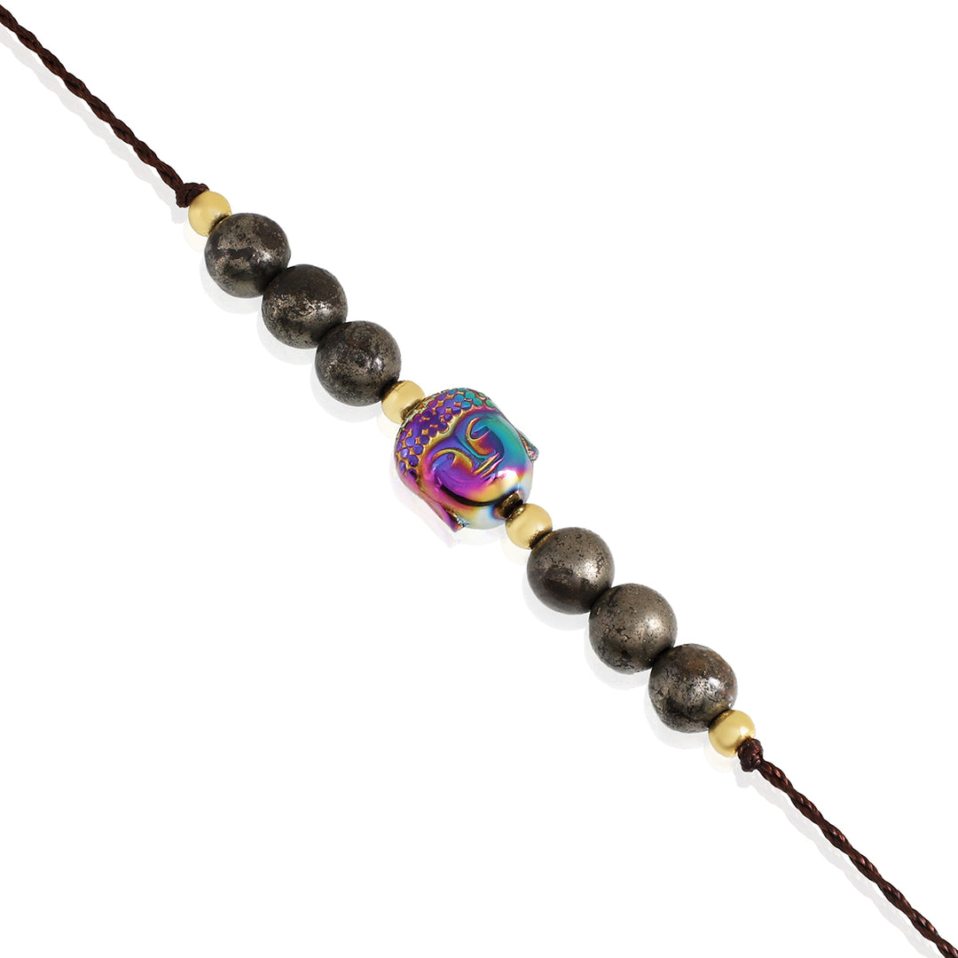 Pyrite Buddha Rakhi - Prosperity & Stability