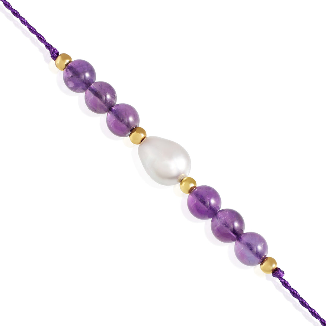 Amethyst and Pearl Rakhi - Serenity & Purity