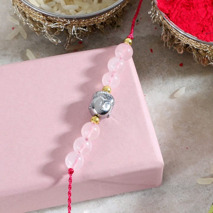 Rose Quartz Buddha Rakhi - Love & Stability