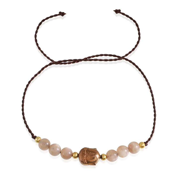 Chocolate Moonstone Buddha Rakhi - Balance & Grounding