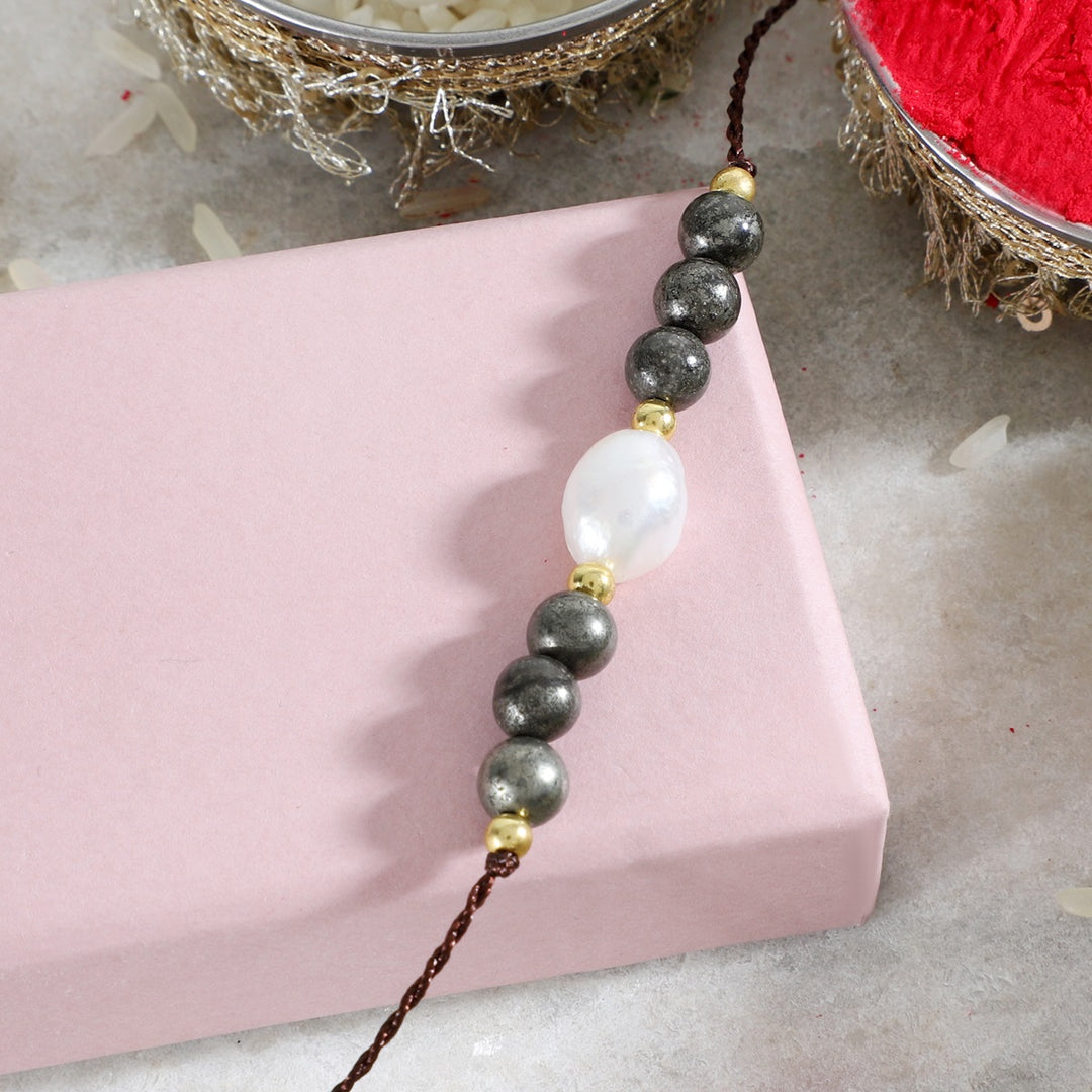 Pyrite and Pearl Rakhi - Abundance & Purity