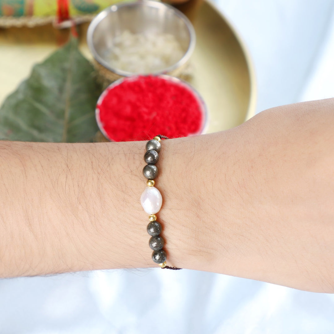 Pyrite and Pearl Rakhi - Abundance & Purity