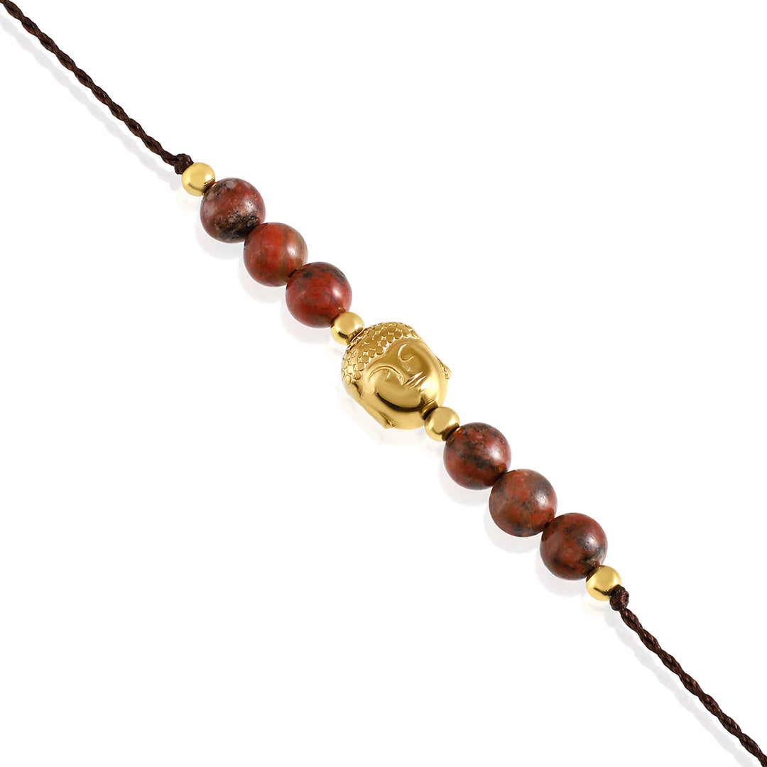 Red Jasper Buddha Rakhi - Courage & Grounding