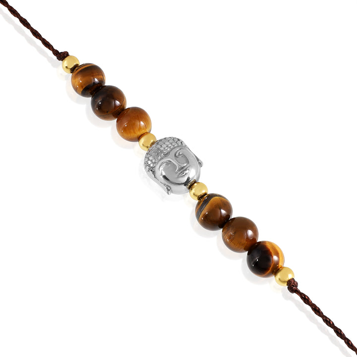 Tiger's Eye Buddha Rakhi - Courage & Stability