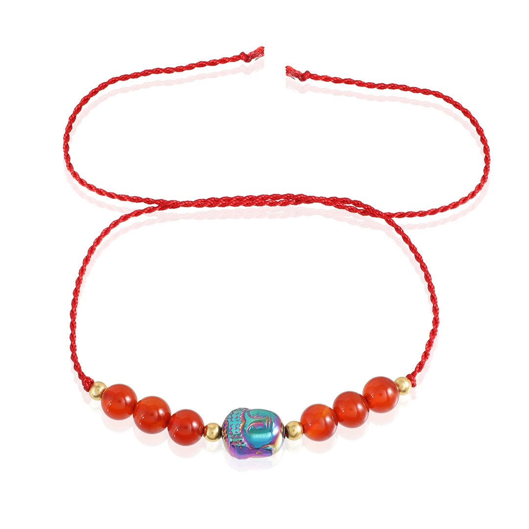 Carnelian Buddha Rakhi - Vitality & Serenity