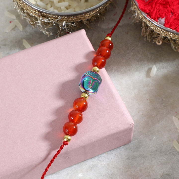 Carnelian Buddha Rakhi - Vitality & Serenity