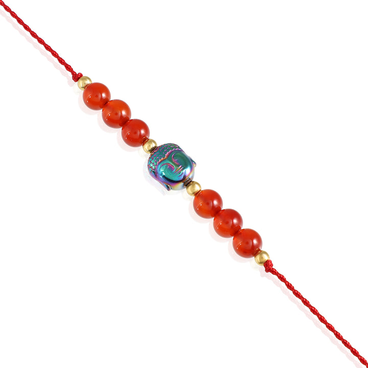 Carnelian Buddha Rakhi - Vitality & Serenity